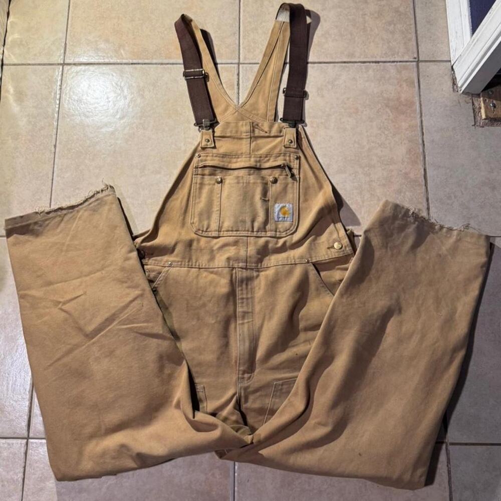 Vintage y2k carhartt padded Tan Overalls Size 38 in Mens